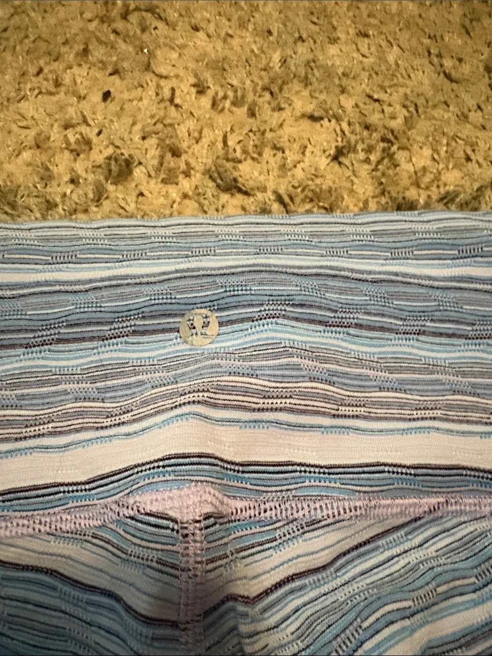 lululemon athletica Blue & White Striped High-Rise Leggings